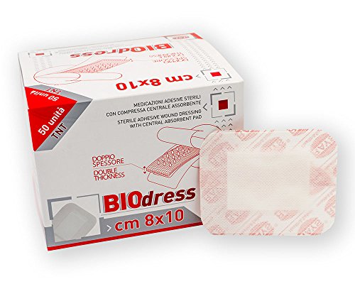 ONFARMA 50 BIO Dress cm 8x10 Biodress medicazioni adesive sterili Traspiranti cerotti Grandi in TNT RA074