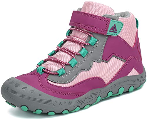 Mishansha Ragazze Scarpone Trekking Stivali da Passeggio Bambini Scarpe da Arrampicata Stivali da Escursionismo Viola Gr.29