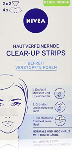 Nivea, Clear-Up Strips viso, per la rimozione di punti neri e impurità, 6 pz, 4 x naso e 2 x fronte [Tedesco]