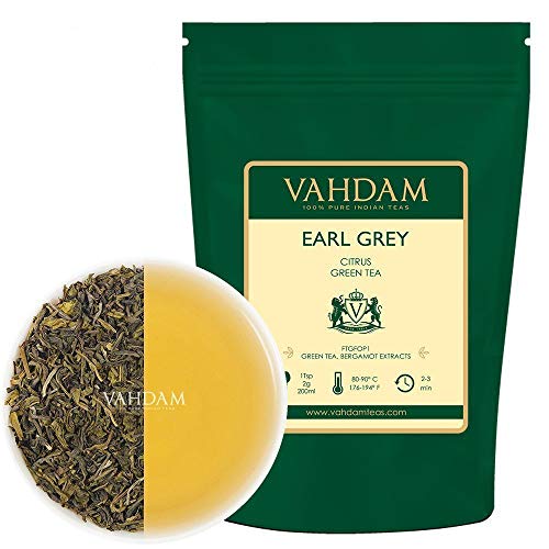 Foglie Di Tè Verde Dell' Himalaya Earl Grey, 200g (100 tazze) | Tè Verde Darjeeling di alta qualità mescolato con estratti naturali di bergamotto | Green Tea dall'India