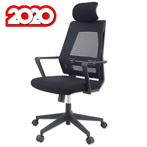 KLIM™ K300 Office Chair - Sedia da Ufficio ergonomica + Cuscino e Tessuti Morbidi + Poltrona Ufficio con poggiatesta + Sostiene Fino a 135 kg + Sedia da scrivania + 5 Anni di Garanzia + novità 2020
