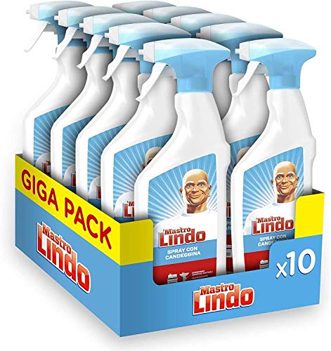 Mastro Lindo Spray Detergente Igienizzante Candeggina 10 Pezzi, Maxi Formato 10 x 500 ML