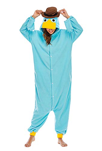 BGOKTA Costumi Cosplay per Adulti Pigiama Animale One Piece Blu, S