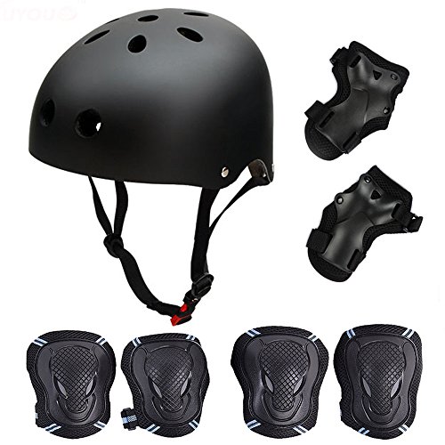 Set di protezione per Skateboard con casco Helmet--SymbolLife con 6 protezioni per gomito e ginocchia da polso per Skateboard/monopattino/BMX