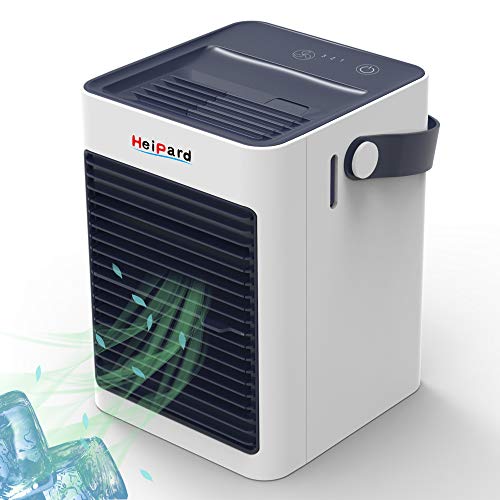 HeiPard Mini Condizionatore Portatile Raffrescatore Evaporativo Umidificatore Purificatore Raffreddatore D'aria Climatizzatore Air Cooler, 3 Velocità (501)