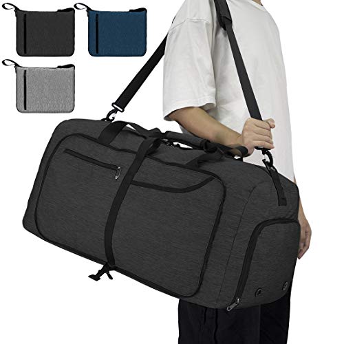 NEWHEY Ultra-Leggero Borsone da Viaggio Impermeabile Borsoni Palestra Pieghevole 65L Grande capacità Duffel Bag Travel per Campeggio Viaggio Palestra Sport Vacanza Uomo e Donna