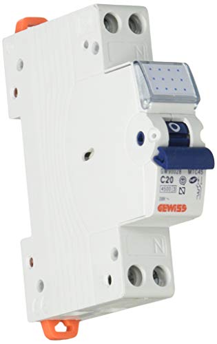 Gewiss GW90028 Interruttore Magnetotermico 1P+N 20A 4,5KA, Automatico