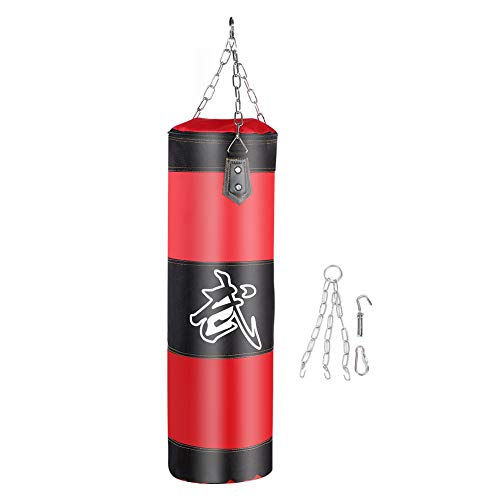 VGEBY1 Sacchi da Boxe, Kick Bag Boxing Attrezzature per l'allenamento di Boxe(80cm-Rosso)