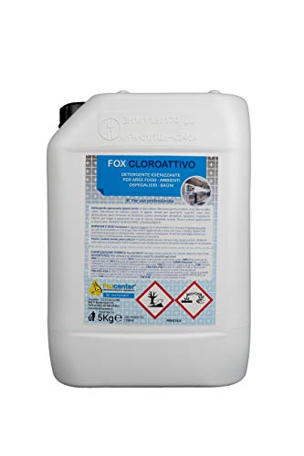 Fox Cloroattivo 5 Kg detergente igienizzante per aree food, ambienti ospedalieri, bagni