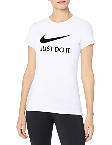 Nike W NSW Tee JDI Slim T-Shirt, Donna, White/Black, XS