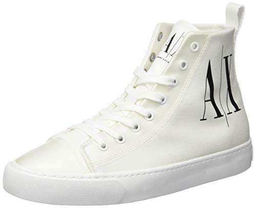 ARMANI EXCHANGE V309, Sneaker a Collo Alto Donna, Bianco (Op.White+Black Logo 00152), 40 EU