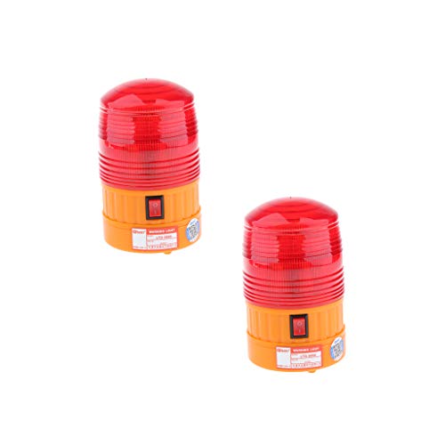 Milageto Luci di Segnalazione Lampeggianti 2xRed Avvertimento Rotazione Flash LED