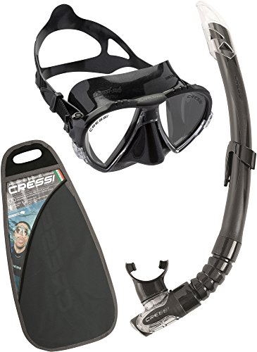 Cressi Matrix & Gamma Combo Set Maschera e Snorkel, Unisex – Adulto, Nero, Taglia Unica