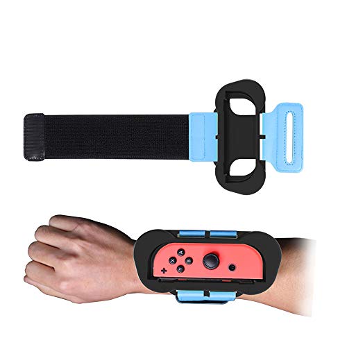 Cinturino da polso Just Dance 2020 da 2 pezzi per controller Joy Con per Nintendo Switch, cinturino da polso elastico regolabile Achort con gamepad per Joycon Grande divertimento per bambini e adulti