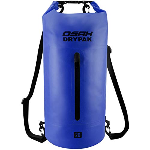 OSAH DRYPAK Borse Impermeabile Sacca Dry Bag 5L 10L 15L 20L 30L con Tracolla Regolabile per Spiaggia Sport d'Acqua Trekking Kayak Canoa Pesca Rafting Nuoto Campeggio (Viola Chiaro, 5L)