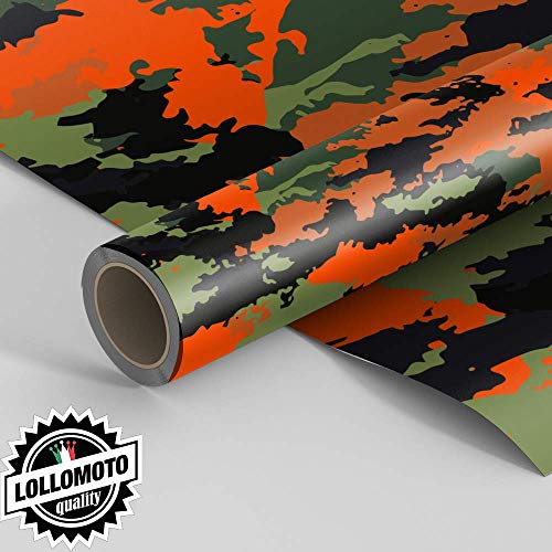 Generico Pellicola Camouflage Orange Military Pellicola Car Wrapping Adesiva Rivestimento Auto (3850cm)