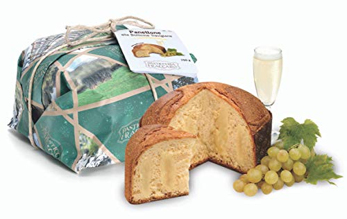 Panettone Artigianale alle Bollicine Trevigiane - di Fraccaro Spumadoro, Dolce Natalizio Made in Italy – Incarto Artigianale (750 gr)