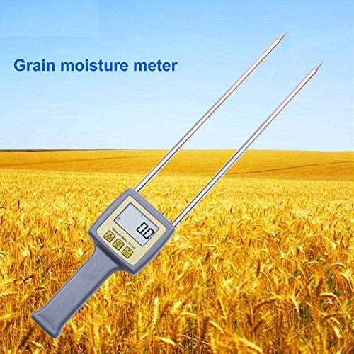 Misuratore di umidità digitale per cereali Tester portatile di umidità per cereali confezionati Orzo Mais Fieno Avena Semi di colza Riso grezzo Sorgo Soia e grano Igrometro Gamma 5-35%
