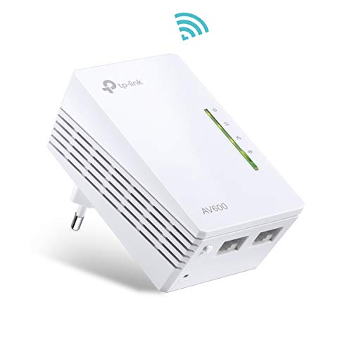 TP-Link TL-WPA4220 Powerline AV600 WiFi Extender, 300 Mbps, 2.4GHz, 2 Porte Ethernet, Plug and Play, WiFi Clone, Bianco