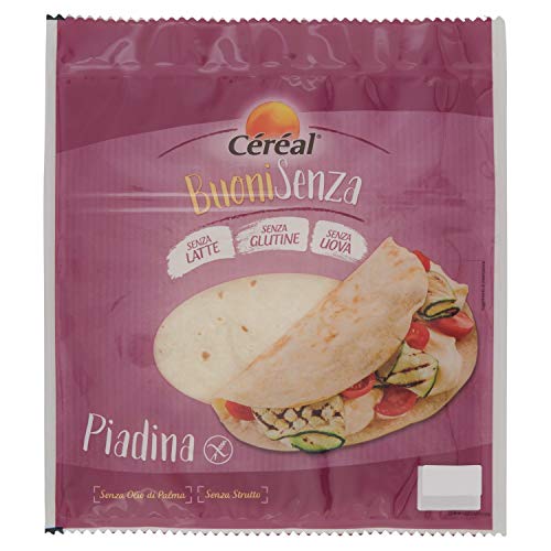 Céréal BuoniSenza Piadina - Piadine Senza Latte, Senza Glutine, Senza Uova - 2 piadine - 200 gr