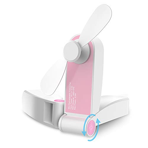 Mini Ventilatore Pieghevole GeeRic USB Ventilatore da Tavolo Silenzioso Portatile Ventilatore da Scrivania Mini Fan per la Casa Ufficio Campeggio Biblioteca Viaggio Rosa