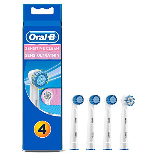 Testine di Ricambio per Spazzolino Elettrico Ricaricabile Oral-B In Confezione da 4, con 3 Testine Sensitive Clean E 1 Testina Sensi Ultrathin
