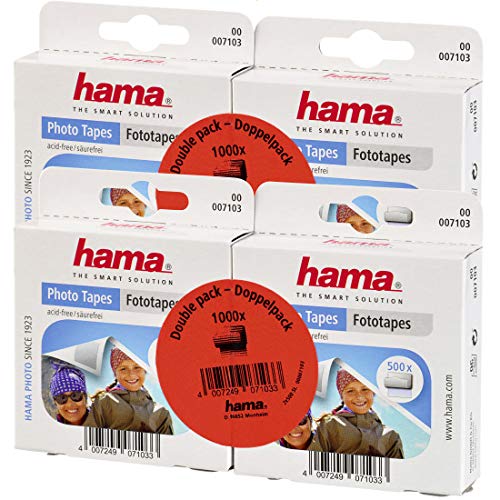 Hama - 2000 nastri adesivi per incollare foto o cartoline in album fotografici: fissaggi nascosti sul retro., 1