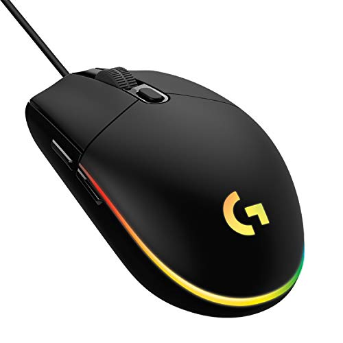 Logitech G203 LIGHTSYNC Mouse Gaming con Illuminazione RGB, Personalizzabile, 6 Pulsanti Programmabili, Sensore per Gaming, Tracciamento a 8000 DPI, Peso Ridotto, Nero