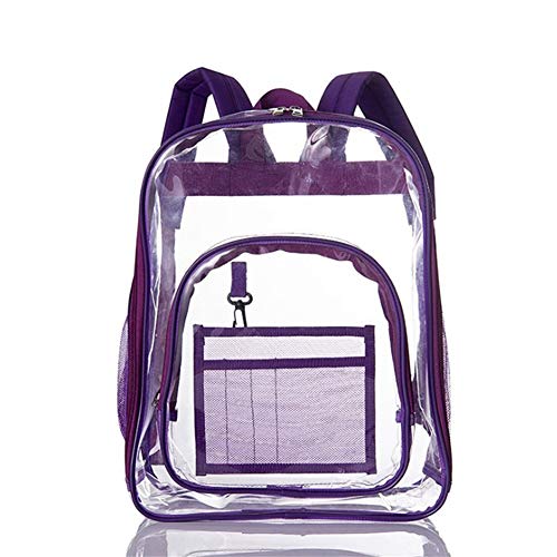 Borse da Scuola per Ragazze Mini Zaino Trasparente Vedere Attraverso la Borsa per Esterni Eventi Sportivi di Sicurezza Heavy Duty Waterproo,Viola