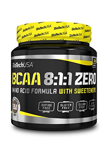 BioTech USA BCAA 8:1:1 ZERO - Polvere aromatizzata e senza zucchero con un maggiore contenuto di L-Leucina,250 g, Cola