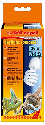 Sera, rettil daylight compact – Lampada per luce diurna 26 W e 2% UV-B con attacco E27 – Luce diurna per terrari adatto per Sera Reptil Terra Top