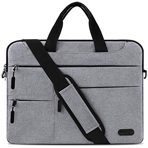 NUBILY Borsa Porta PC Tracolla 14 Pollici Uomo Donna Laptop Sleeve Borsa Notebook Computer Portatile Sottile Impermeabile Lavoro Viaggio Borsa Grigio Chiaro