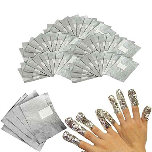 Fangfeen 100Pcs Nail Tinfoil Wrap Per impregna fuori dal gel acrilico QQ rimozione dello smalto per unghie Strumenti