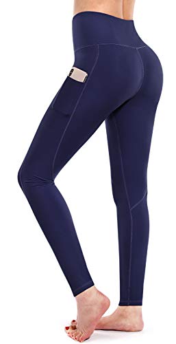 Promover Pantaloni da Corsa Donna Alta Vita con Tasche Yoga Pancia Controllo 4 Vie Stretch Yoga Running Collant