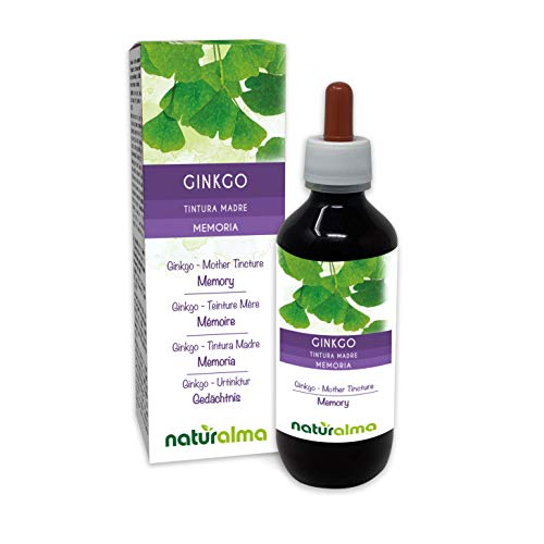 GINKGO (Ginkgo biloba) foglie Tintura Madre analcoolica NATURALMA | Estratto liquido gocce 200 ml | Integratore alimentare | Vegano