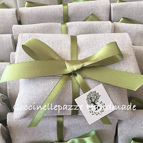 SACCHETTI PORTA CONFETTI MATRIMONIO, COMUNIONE, CRESIMA, NASCITA, DICIOTTESIMO COMPLEANNO CON APPLICAZIONI IN GESSO PROFUMATO VARI SOGGETTI.