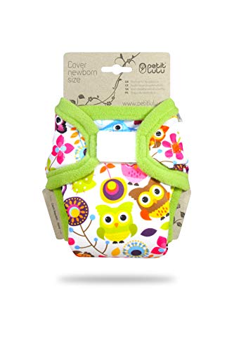 Cover Petit Lulu | Taglia neonato | Hook & Loop | Pannolini lavabili | | Pannolino di stoffa | Prodotto in Europa (Happy Owls)