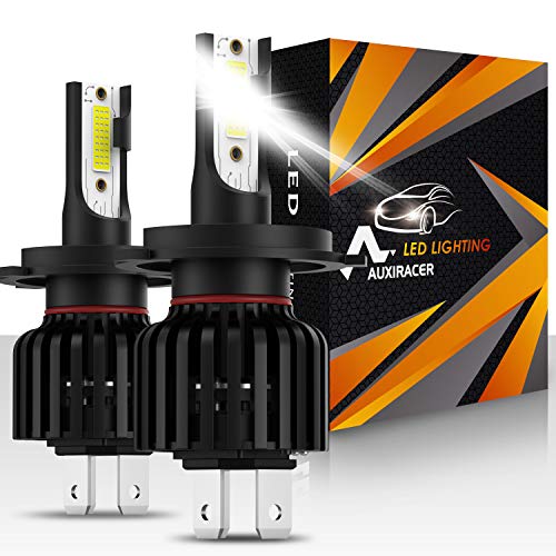 AUXIRACER Automotive Lighting H4 LED Lampadine per Fari 12000LM 6500K 60W Led Lampadine Auto LED, Fari e Fendinebbia IP65 Impermeabili (2 pezzi)