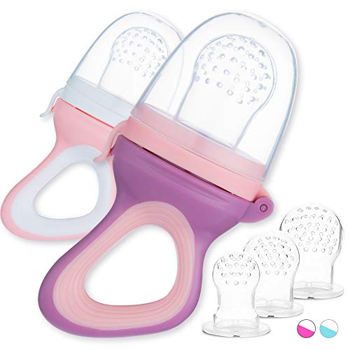 2 Tettarelle Ciuccio Frutta & Verdure da Mordere per Neonati e Bambini + 6 Ciucci in Silicone in 3 taglie - senza BPA - Anello da Dentizione - Capezzoli per Massaggiare le Gengive - Succhietto