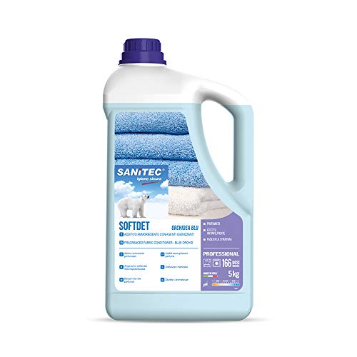 Softdet - Additivo Ammorbidente Profumato Igienizzante per Lavaggio a Mano e in Lavatrice - Bianchi e Colorati - Orchidea Blu - 5 kg