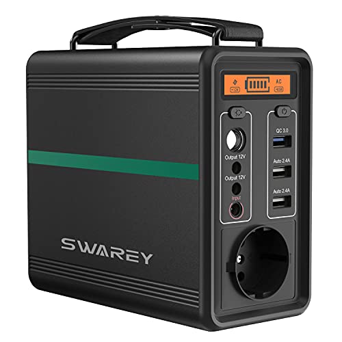 SWAREY Generatore Solare Portatile 166Wh(3.2V/52000mAh,12.8V/12968mAh) Accumulatore di Energia Uscita AC/DC/USB Batteria al Litio-Ferrofosfato Generatore di Corrente per Campeggio Emergenza Viaggi