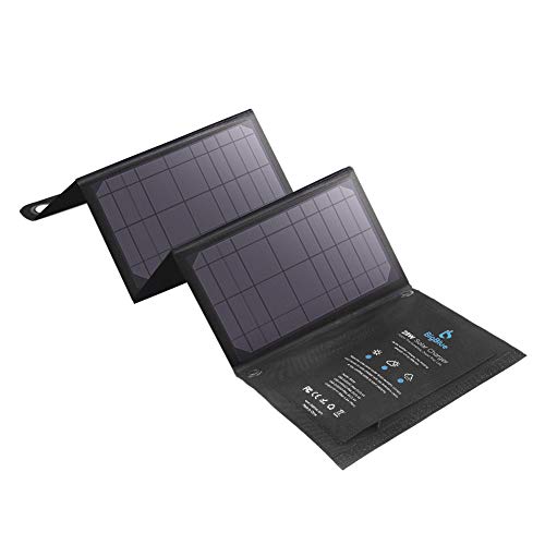 BigBlue 28W Caricatore Solare Portatile 3 USB Port (5V/4.8A Max Total) Pannelli Solari Waterproof Flessibile per attività all'Aperto - per iPhone GoPro iPad Galaxy S7 S6 Edge S6 Plus e Altri
