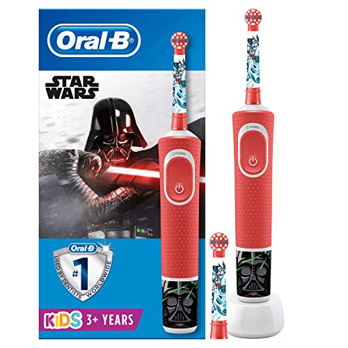 Oral-B Kids Spazzolino Elettrico Ricaricabile, 1 Manico con Personaggi di Star Wars, 2 Testine di Ricambio, per Età da 3 Anni