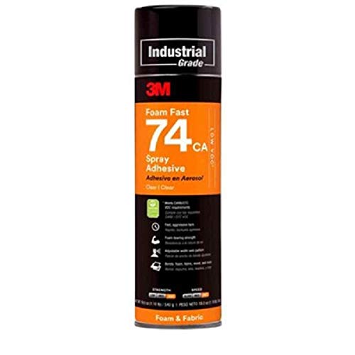 3M Adesivo Spray 74 Colla Spray per Tappezzeria e Schiume, Permanente, 500 ml, 1 Pezzo