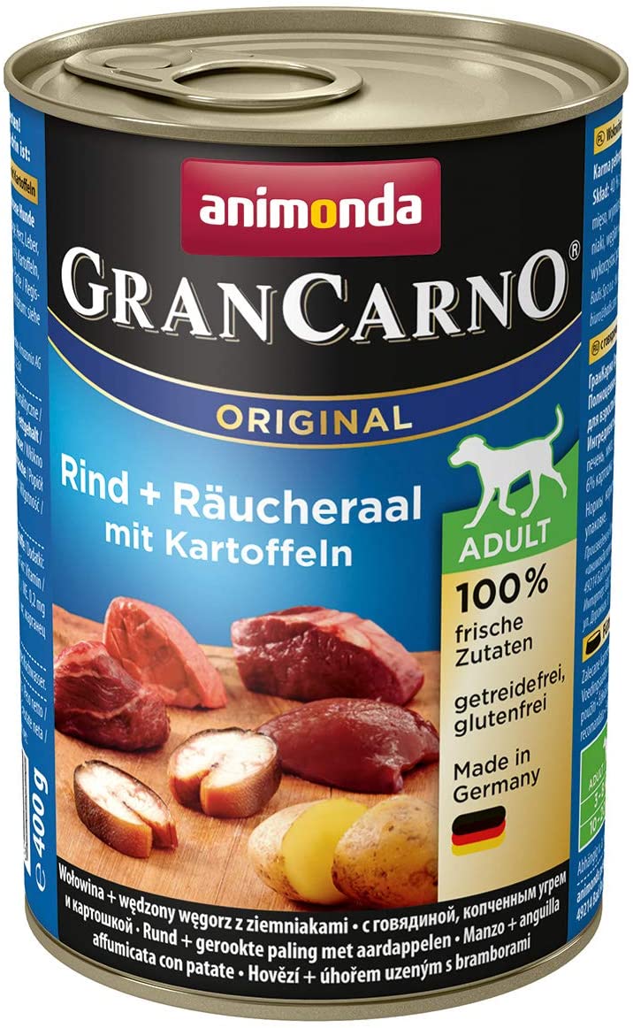 Animonda Gran Carno - Cibo per Cani, Anguilla affumicata + patate, 6 x 400 g