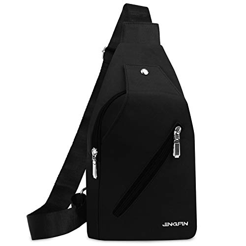 Zaino Monospalla da uomo, Sling Bag, Borsa a Spalla Uomo, Spalla Borsa Palestra Fanny Sacco Satchel Escursionismo All'aperto Borsa per Uomo Donna Viaggi Daypack, Nero