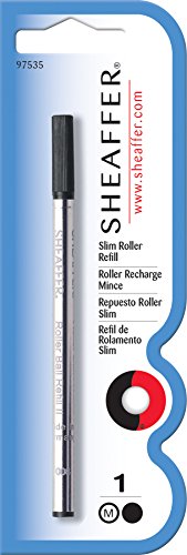Sheaffer 97535 Slim Rollerball Refill, Slim Black, Medium Point, Single Blister Card
