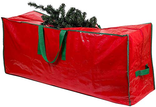 Shatchi, borsa natalizia per contenere fino a 22 piedi, albero di Natale artificiale, resistente e impermeabile, con cerniera, con maniglie, rosso, 164 x 38 x 76 cm