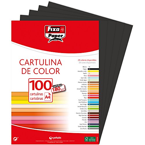 Fixo 11110410 – Confezione di 100 cartoncini, A4, colore: nero