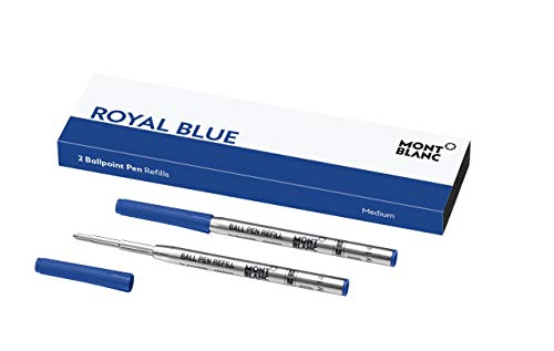 Montblanc 124493 - Refill (M) per penne a sfera, colore Royal Blue (blu Reale) – Ricariche di alta qualità e colore intenso, punta: media, 1 x 2 Refill